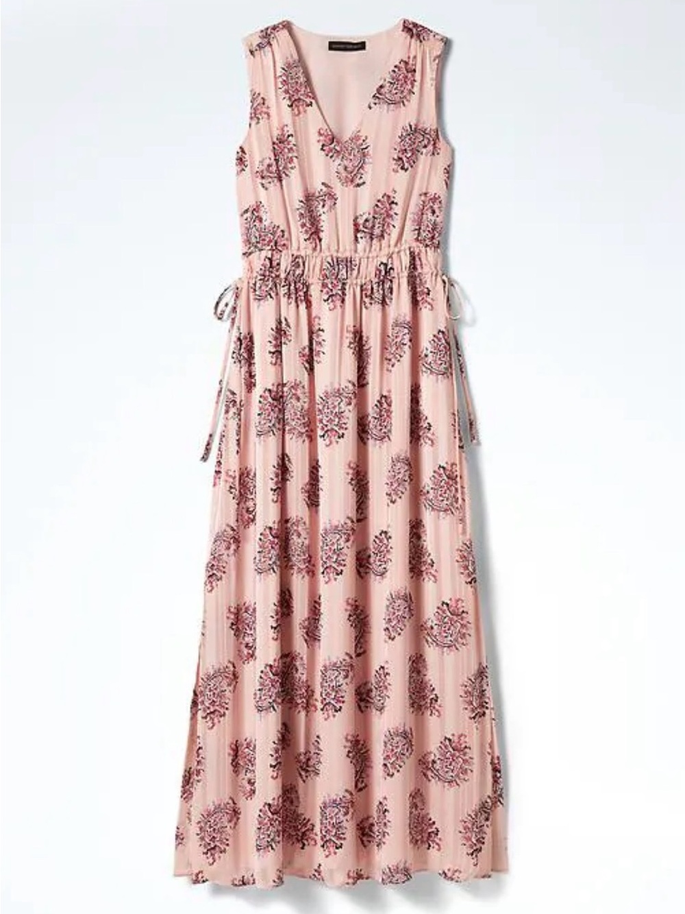 Banana Republic Pink Gathered Maxi Dress